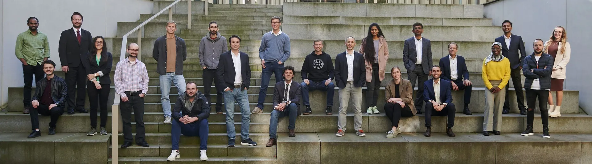 The enercast team on outdoor steps